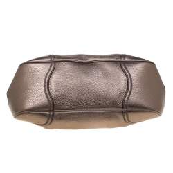 Prada Metallic Grey Leather Shoulder Bag