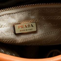 Pre Owned Prada Orange Leather Bowler Bag