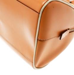 Pre Owned Prada Orange Leather Bowler Bag