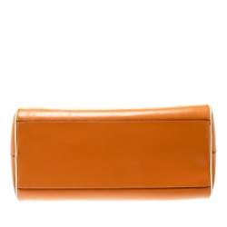 Pre Owned Prada Orange Leather Bowler Bag