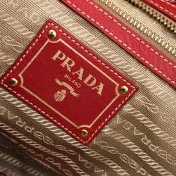 Prada Red Pebbled Leather Messenger Bag