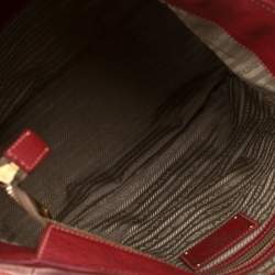 Prada Red Pebbled Leather Messenger Bag