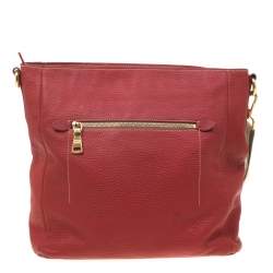 Prada Red Pebbled Leather Messenger Bag