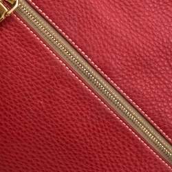 Prada Red Pebbled Leather Messenger Bag
