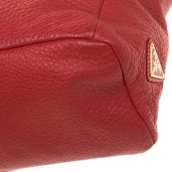 Prada Red Pebbled Leather Messenger Bag