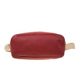 Prada Red Pebbled Leather Messenger Bag