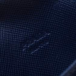 Pre Owned Prada Blue Saffiano Leather Flap Wallet