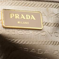 Pre Owned Prada Grey Saffiano Lux Leather Parabole Tote