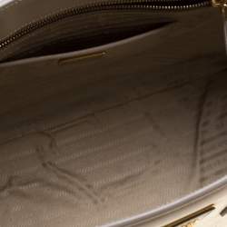 Pre Owned Prada Grey Saffiano Lux Leather Parabole Tote