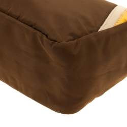 Pre Owned Prada Khaki Nylon Beach Tote