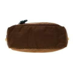 Pre Owned Prada Khaki Nylon Beach Tote