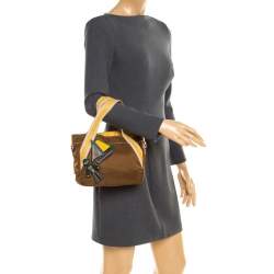 Pre Owned Prada Khaki Nylon Beach Tote