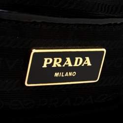 Pre Owned Prada Black Patent Spazzolato Leather Large Double Zip Tote