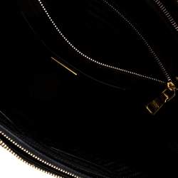Pre Owned Prada Black Patent Spazzolato Leather Large Double Zip Tote
