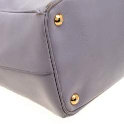Pre Owned Prada Lilac Saffiano Lux Leather Large Double Zip Tote