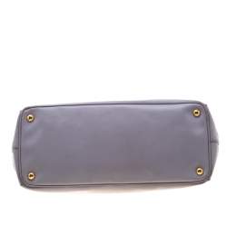 Pre Owned Prada Lilac Saffiano Lux Leather Large Double Zip Tote