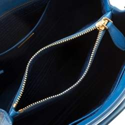 Pre Owned Prada Blue Saffiano Lux Leather Parabole Tote