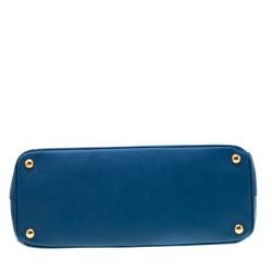 Pre Owned Prada Blue Saffiano Lux Leather Parabole Tote