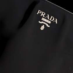 Pre Owned Prada Black/Yellow Patent Leather Top Handle Bag