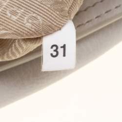 Pre Owned Prada White/Tan Leather Studded Shoulder Bag