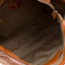 Pre Owned Prada Copper Leather Shopper Tote