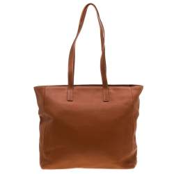 Pre Owned Prada Copper Leather Shopper Tote