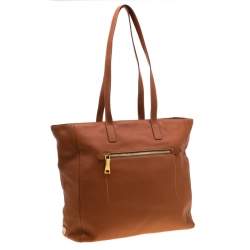 Pre Owned Prada Copper Leather Shopper Tote