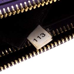 Pre Owned Prada Purple Saffiano Lux Leather Large Double Zip Tote