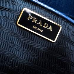 Pre Owned Prada Blue Saffiano Lux Leather Large Gardener's Tote