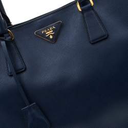 Pre Owned Prada Blue Saffiano Lux Leather Large Gardener's Tote