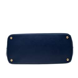 Pre Owned Prada Blue Saffiano Lux Leather Large Gardener's Tote