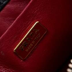 Pre Owned Prada Black Gaufre Leather Mini Promenade Crossbody Bag