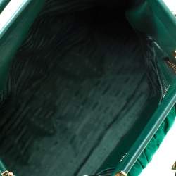 Pre Owned Prada Green Nylon and Leather Gaufre Tessuto Tote