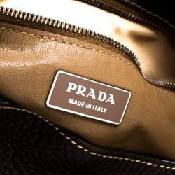 Pre Owned Prada Dark Brown Leather Shoulder Bag