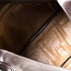 Pre Owned Prada Dark Brown Leather Shoulder Bag