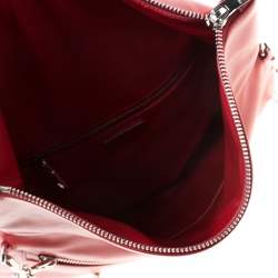 Pre Owned Prada Red Leather Folded Crossbody Bag