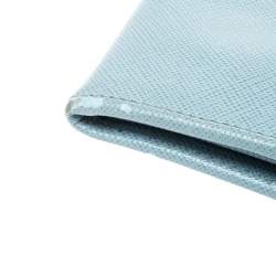Pre Owned Prada Light Blue Saffiano Metal Leather Continental Flap Wallet