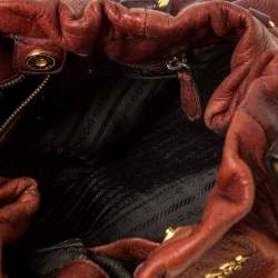 Pre Owned Prada Copper Leather Vitello Daino Hobo