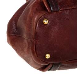 Pre Owned Prada Copper Leather Vitello Daino Hobo