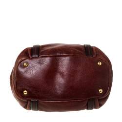 Pre Owned Prada Copper Leather Vitello Daino Hobo