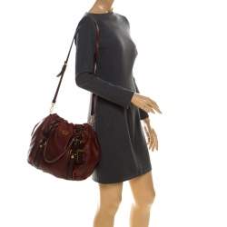 Pre Owned Prada Copper Leather Vitello Daino Hobo