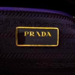 Pre Owned Prada Purple Saffiano Leather Medium Lux Tote
