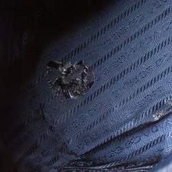 Pre Owned Prada Blue Two-Tone Saffiano Lux Leather Large Double Zip Tote