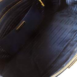 Pre Owned Prada Blue Two-Tone Saffiano Lux Leather Large Double Zip Tote