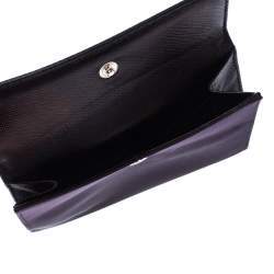 Pre Owned Prada Navy Blue Nylon Flap Compact Wallet