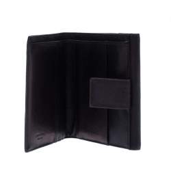 Pre Owned Prada Navy Blue Nylon Flap Compact Wallet