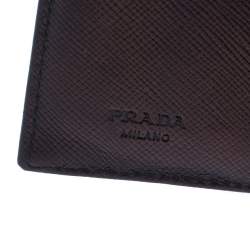 Pre Owned Prada Navy Blue Nylon Flap Compact Wallet