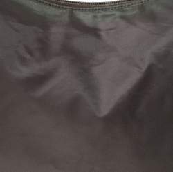 Pre Owned Prada Olive Green Nylon Metal Handle Hobo