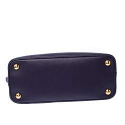 Pre Owned Prada Purple Saffiano Lux Leather Small Promenade Crossbody Bag