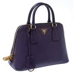 Pre Owned Prada Purple Saffiano Lux Leather Small Promenade Crossbody Bag